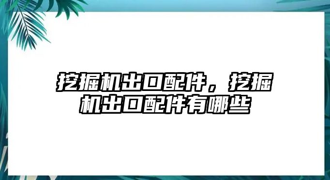 挖掘機出口配件，挖掘機出口配件有哪些