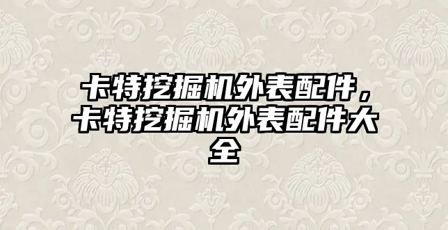 卡特挖掘機外表配件，卡特挖掘機外表配件大全