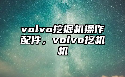 volvo挖掘機操作配件，volvo挖機機