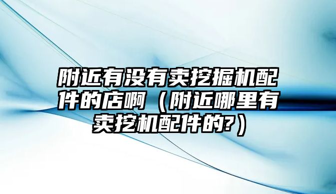 附近有沒有賣挖掘機(jī)配件的店?。ǜ浇睦镉匈u挖機(jī)配件的?）