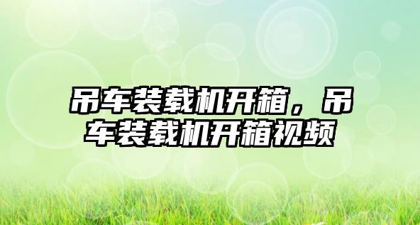 吊車裝載機開箱，吊車裝載機開箱視頻