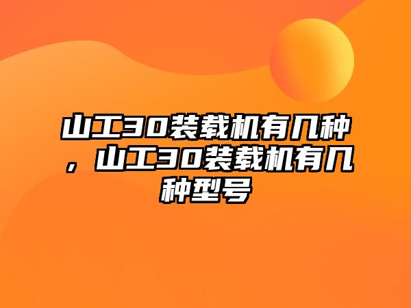 山工30裝載機有幾種，山工30裝載機有幾種型號