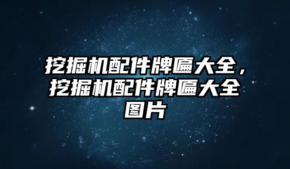 挖掘機配件牌匾大全，挖掘機配件牌匾大全圖片