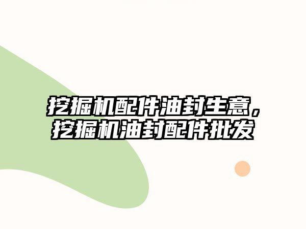 挖掘機(jī)配件油封生意，挖掘機(jī)油封配件批發(fā)