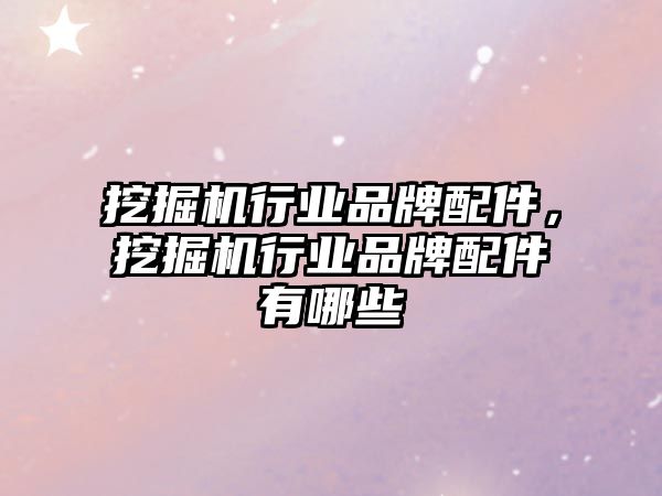 挖掘機行業(yè)品牌配件，挖掘機行業(yè)品牌配件有哪些