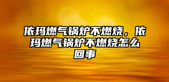 依瑪燃?xì)忮仩t不燃燒，依瑪燃?xì)忮仩t不燃燒怎么回事