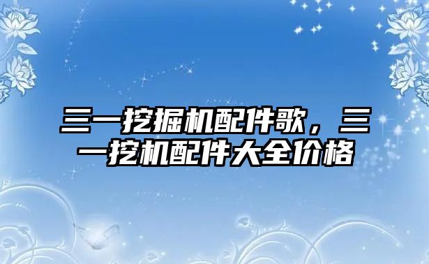 三一挖掘機(jī)配件歌，三一挖機(jī)配件大全價(jià)格