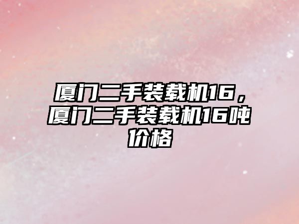 廈門二手裝載機16，廈門二手裝載機16噸價格