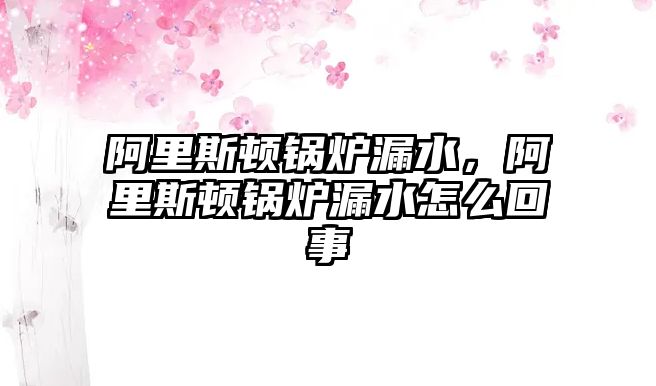 阿里斯頓鍋爐漏水，阿里斯頓鍋爐漏水怎么回事