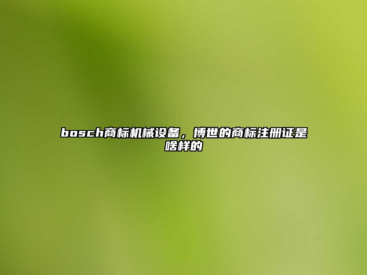 bosch商標(biāo)機械設(shè)備，博世的商標(biāo)注冊證是啥樣的