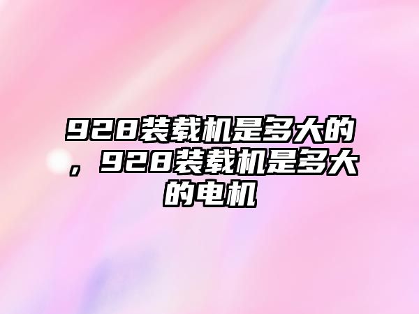 928裝載機(jī)是多大的，928裝載機(jī)是多大的電機(jī)