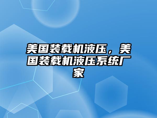 美國(guó)裝載機(jī)液壓，美國(guó)裝載機(jī)液壓系統(tǒng)廠家