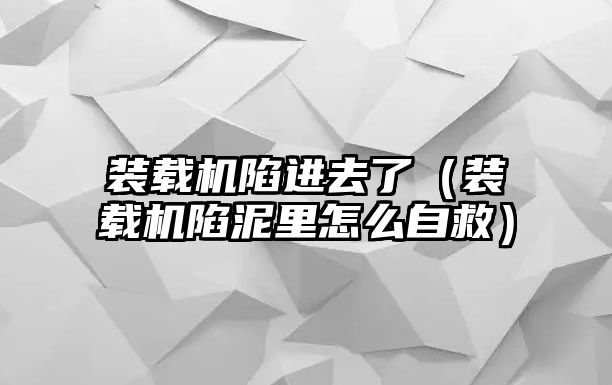 裝載機陷進去了（裝載機陷泥里怎么自救）