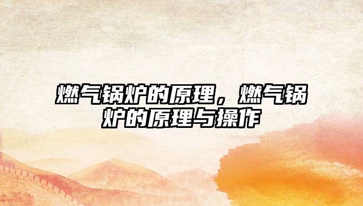 燃?xì)忮仩t的原理，燃?xì)忮仩t的原理與操作