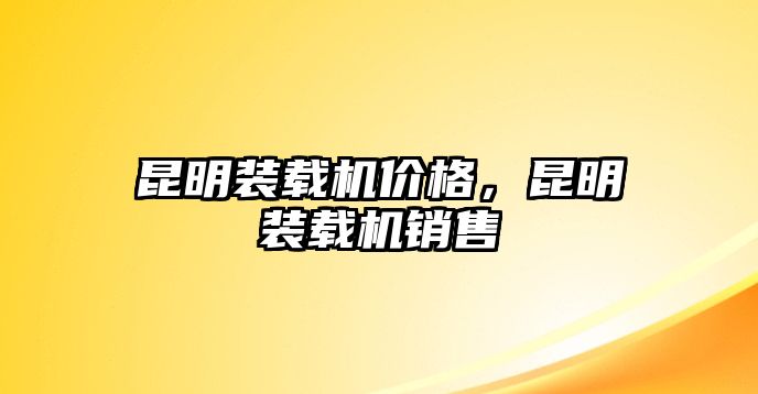 昆明裝載機(jī)價(jià)格，昆明裝載機(jī)銷(xiāo)售