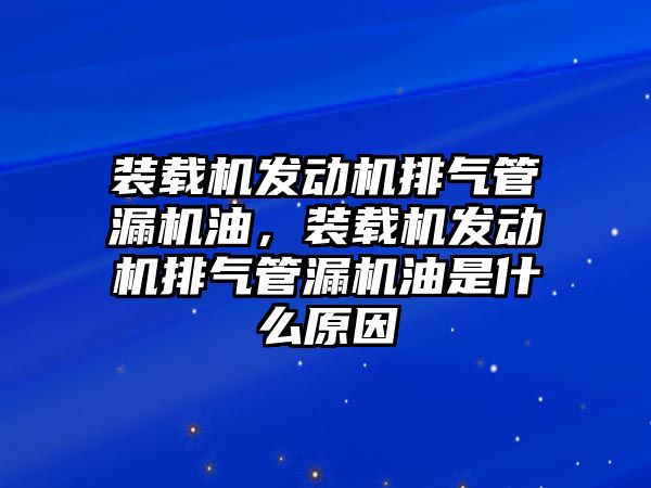 裝載機發(fā)動機排氣管漏機油，裝載機發(fā)動機排氣管漏機油是什么原因