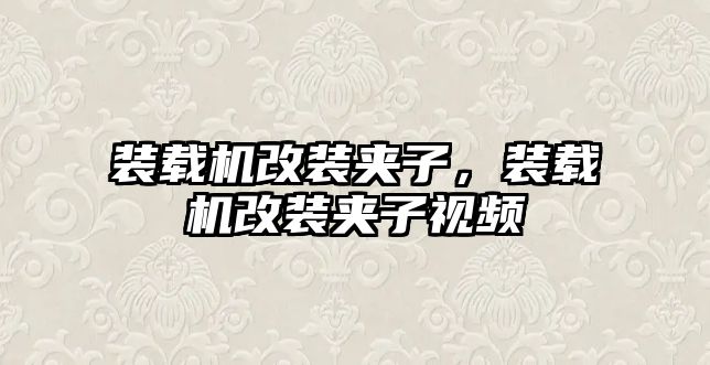 裝載機改裝夾子，裝載機改裝夾子視頻