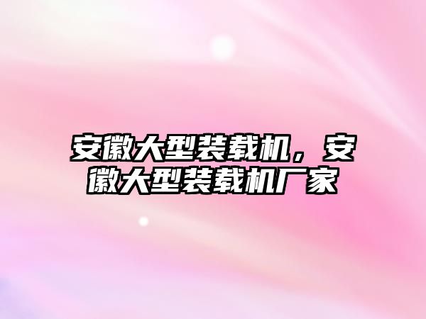 安徽大型裝載機(jī)，安徽大型裝載機(jī)廠家