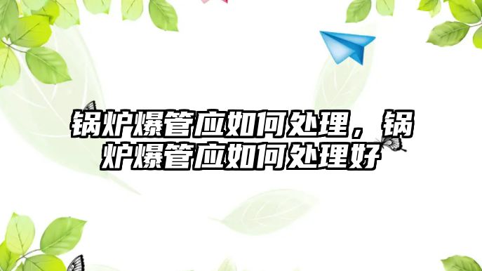 鍋爐爆管應如何處理，鍋爐爆管應如何處理好