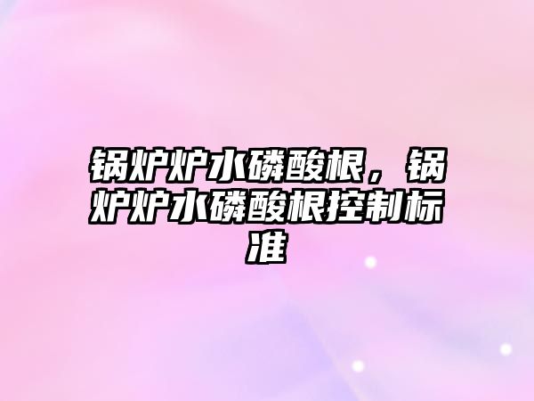 鍋爐爐水磷酸根，鍋爐爐水磷酸根控制標(biāo)準(zhǔn)