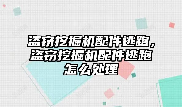 盜竊挖掘機配件逃跑，盜竊挖掘機配件逃跑怎么處理