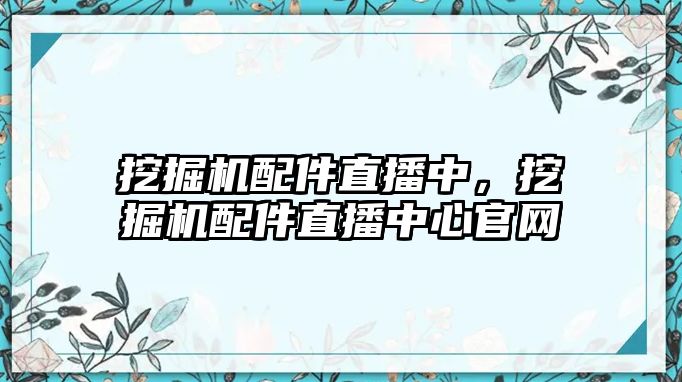 挖掘機配件直播中，挖掘機配件直播中心官網(wǎng)