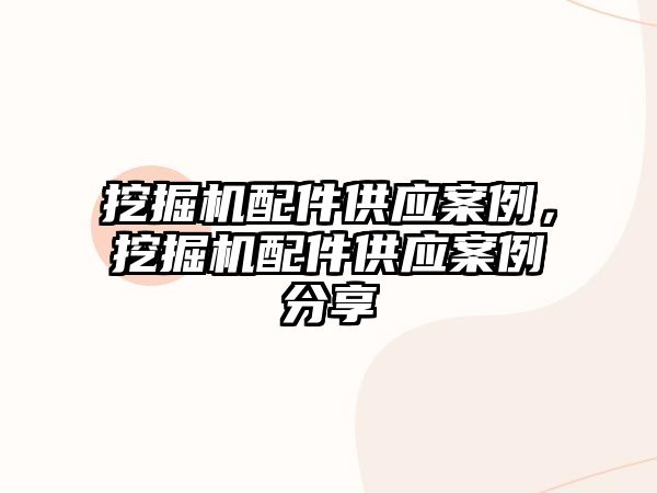 挖掘機配件供應案例，挖掘機配件供應案例分享