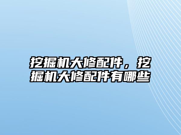 挖掘機大修配件，挖掘機大修配件有哪些