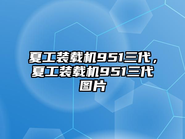 夏工裝載機(jī)951三代，夏工裝載機(jī)951三代圖片