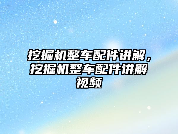 挖掘機整車配件講解，挖掘機整車配件講解視頻