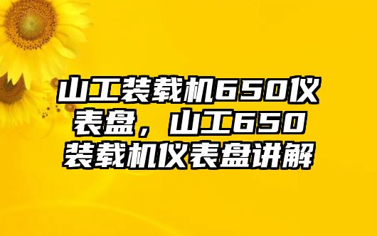 山工裝載機(jī)650儀表盤(pán)，山工650裝載機(jī)儀表盤(pán)講解