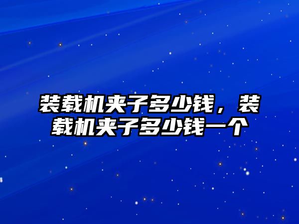 裝載機(jī)夾子多少錢，裝載機(jī)夾子多少錢一個(gè)