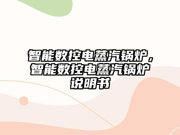 智能數控電蒸汽鍋爐，智能數控電蒸汽鍋爐說明書