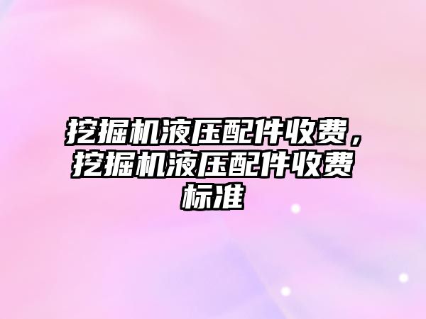 挖掘機液壓配件收費，挖掘機液壓配件收費標準