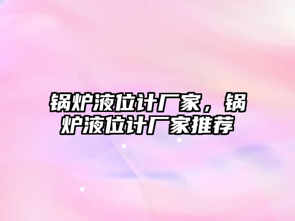 鍋爐液位計廠家，鍋爐液位計廠家推薦