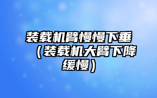 裝載機臂慢慢下垂（裝載機大臂下降緩慢）