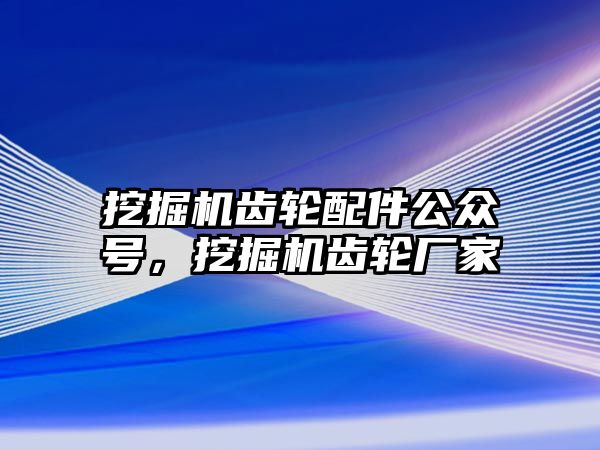 挖掘機齒輪配件公眾號，挖掘機齒輪廠家