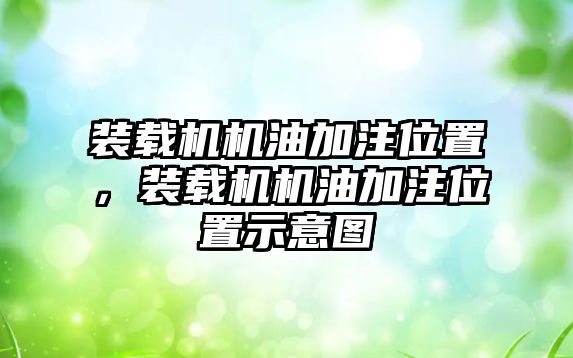 裝載機機油加注位置，裝載機機油加注位置示意圖