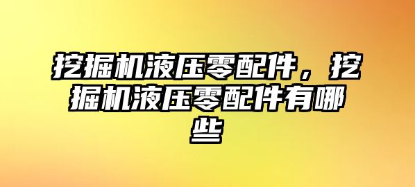 挖掘機液壓零配件，挖掘機液壓零配件有哪些