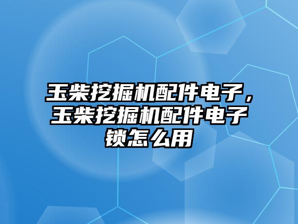 玉柴挖掘機(jī)配件電子，玉柴挖掘機(jī)配件電子鎖怎么用