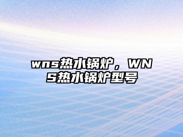 wns熱水鍋爐，WNS熱水鍋爐型號