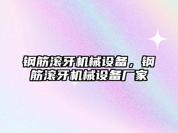 鋼筋滾牙機(jī)械設(shè)備，鋼筋滾牙機(jī)械設(shè)備廠家