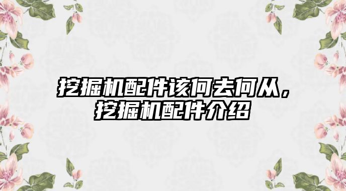 挖掘機配件該何去何從，挖掘機配件介紹