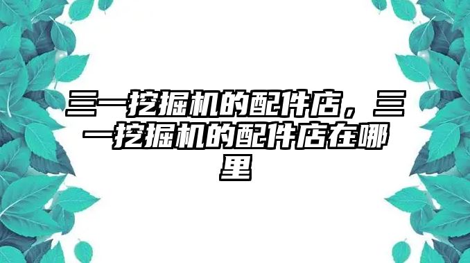 三一挖掘機的配件店，三一挖掘機的配件店在哪里