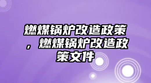 燃煤鍋爐改造政策，燃煤鍋爐改造政策文件