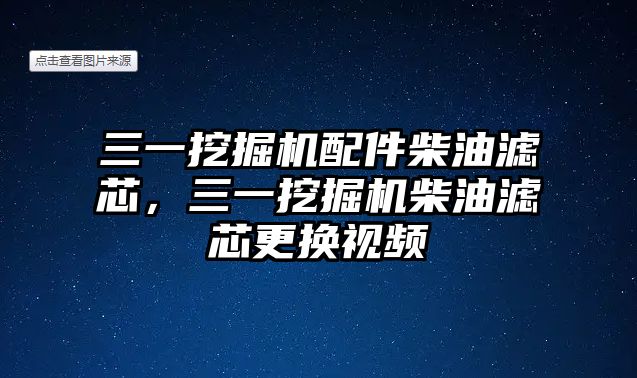 三一挖掘機配件柴油濾芯，三一挖掘機柴油濾芯更換視頻