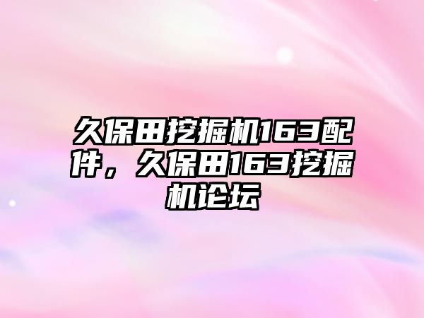 久保田挖掘機163配件，久保田163挖掘機論壇