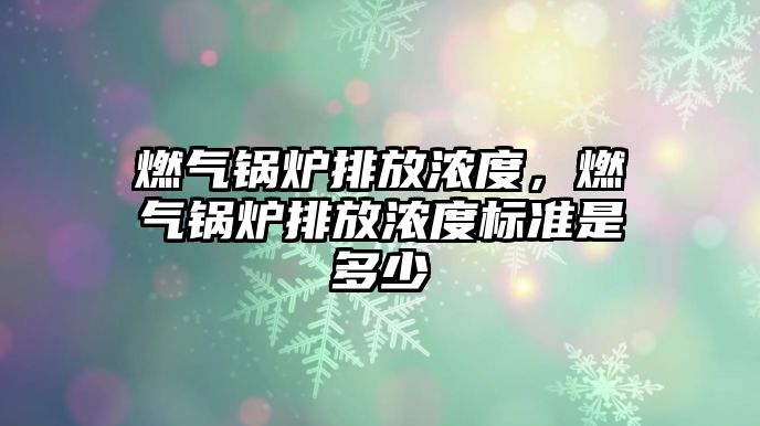 燃?xì)忮仩t排放濃度，燃?xì)忮仩t排放濃度標(biāo)準(zhǔn)是多少