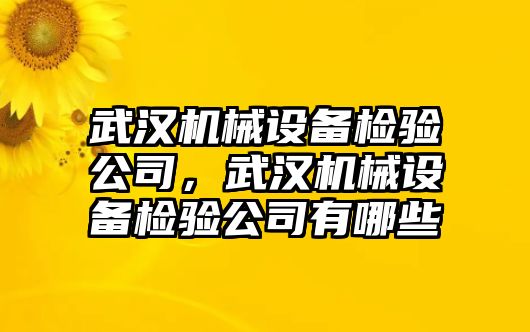 武漢機(jī)械設(shè)備檢驗(yàn)公司，武漢機(jī)械設(shè)備檢驗(yàn)公司有哪些