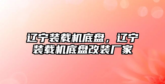 遼寧裝載機底盤，遼寧裝載機底盤改裝廠家